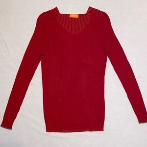CO-OP Red Low V-neck Raglan Sweater Medium